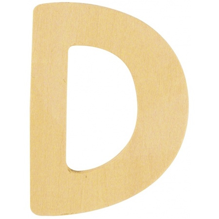 Wooden letter D 6 cm