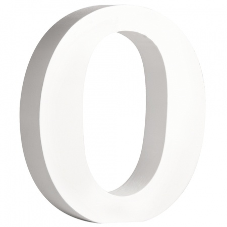 Witte houten letter O