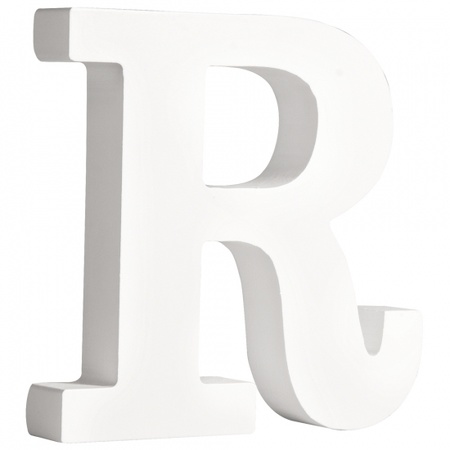 Witte houten letter R