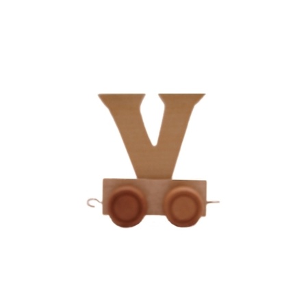 Houten trein letter V