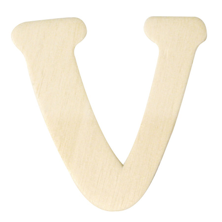 Wooden letter V 4 cm