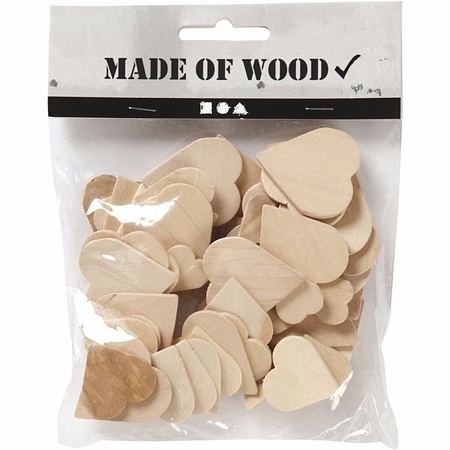 DIY houten hartjes 60 stuks