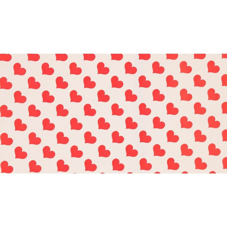 4x Rolls kraft wrapping paper love/valentine pack red heart design 200 x 70 cm