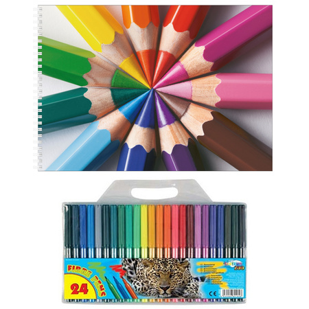Kids drawing set with paper