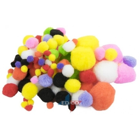 300x Craft colored pompoms