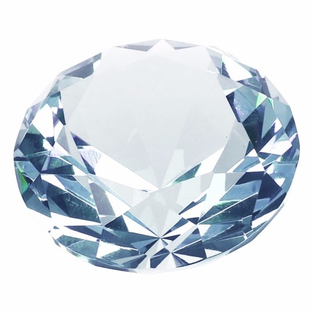 Decoratie diamanten/edelstenen/kristallen lichtblauw 4 cm