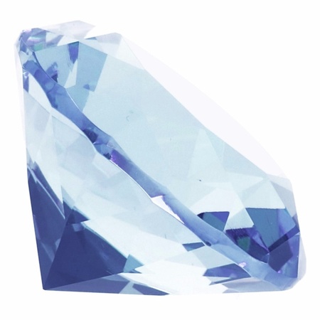 Decoratie diamanten/edelstenen/kristallen lichtblauw 4 cm