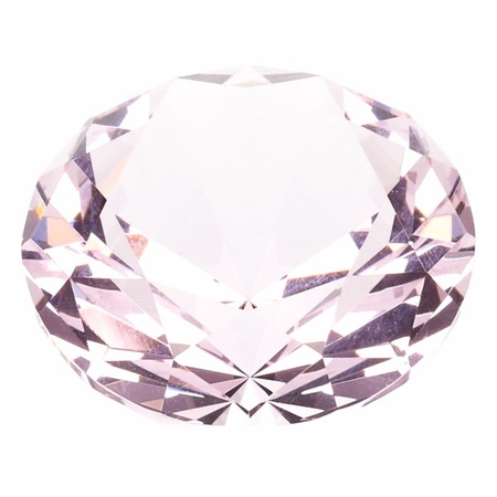 Decoratie diamanten/edelstenen/kristallen lichtroze 4 cm