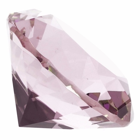 Decoratie diamanten/edelstenen/kristallen lichtroze 4 cm