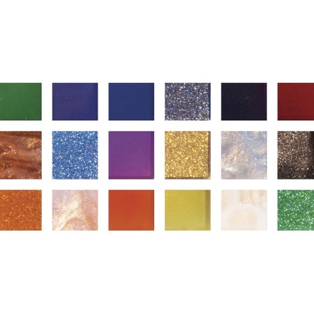 Emmer mozaiek steentjes 1 cm - vierkant - assorti kleuren mix - 1270x stuks - met lijm en voegmiddel