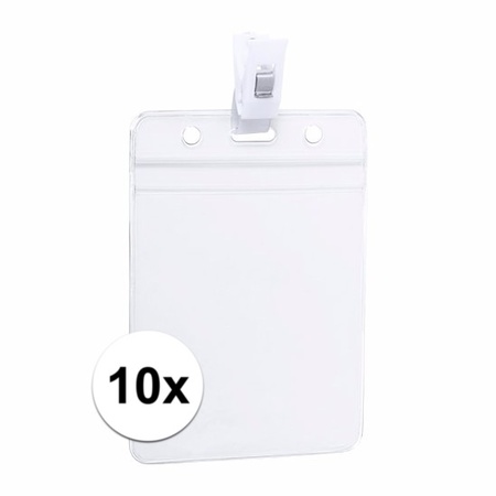 Multipack of 10x Badgeholder with clip 8,5 x 12,2 cm