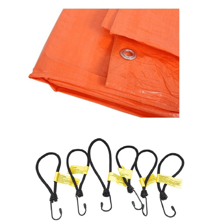 Orange tarps 2 x 3 meters with 12x elastic hook cords