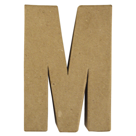Letter M van papier mache voor decoratie