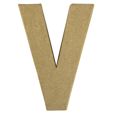 Letter V van papier mache voor decoratie