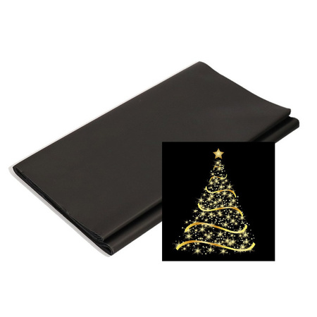 Paper tablecloth black and christmas napkins