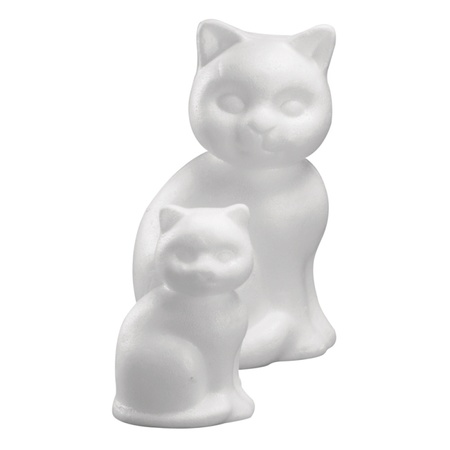 Hobbymateriaal piepschuim katten van 13 cm