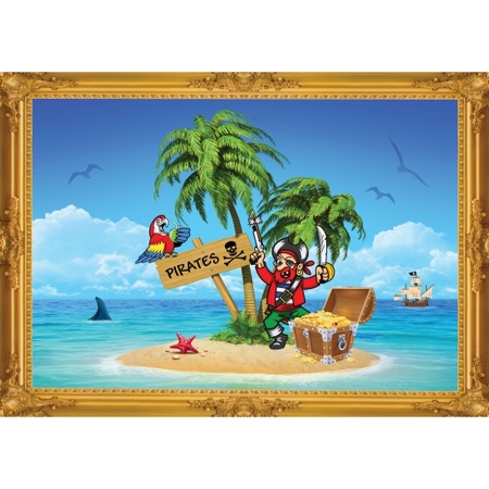 Piraten wandversiering poster eiland