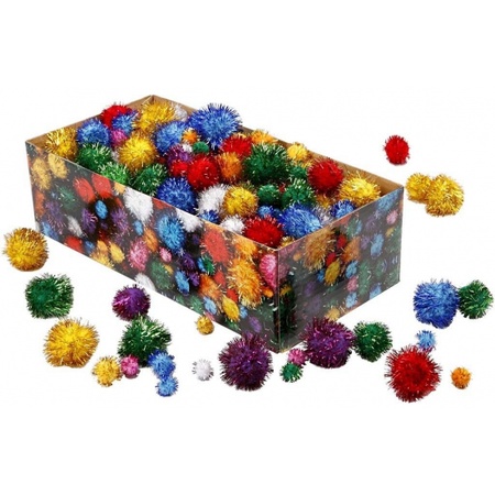 Pompoms set - 400 grams - pastel colours mix - 15-40 mm - hobby/craft materials