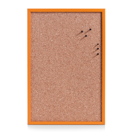 Prikbord incl. punaises - 40 x 60 cm - oranje - kurk