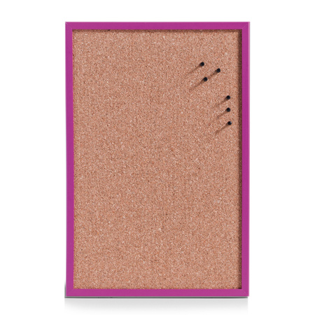 Prikbord incl. punaises - 40 x 60 cm - paars - kurk