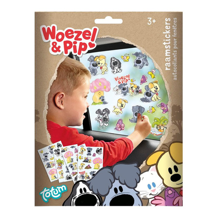 Kinder autoraam stickers combinatie set boerderij en Woezel en Pip thema