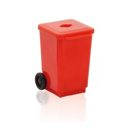 Rode vuilnisbak potloodslijper 6 cm