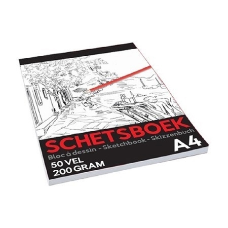 Professioneel schetsboek/tekenboek A4 formaat
