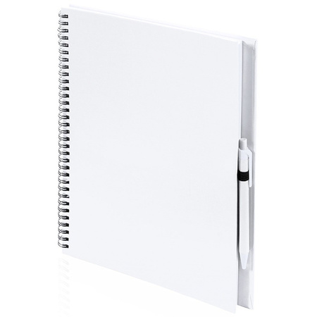 Schetsboek/tekenboek wit met 24 kleurpotloden