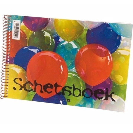 Schetsboek/tekenboek wit papier A3 formaat met 24 kleurpotloden