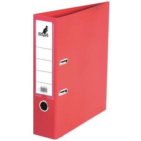 Set of 10x pieces ring binder folder red 75 mm A4