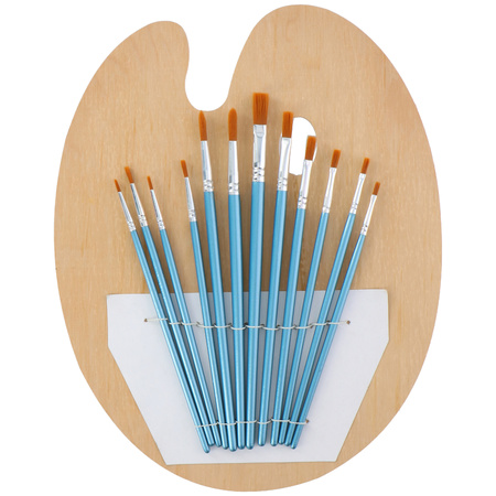 Hobby painting set acrylic paint and 12 brushes with canvas