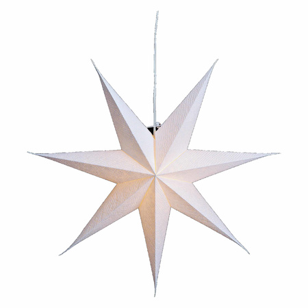 Set of 2x pieces white paper christmas stars decorations 60 cm 