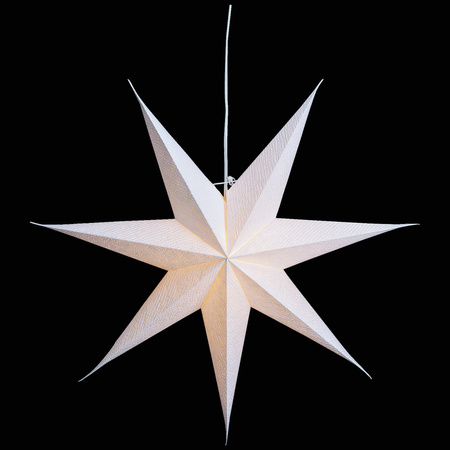 Set of 2x pieces white paper christmas stars decorations 60 cm 