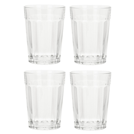 Set of 4 x 250 ml transparent drinking glasses/water glasses
