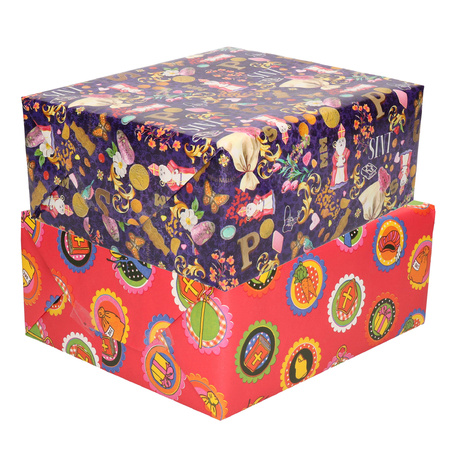 Set with 10x rolls Sinterklaas wrapping paper