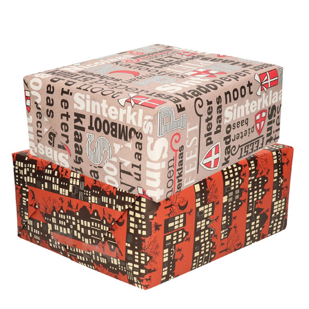 Set with 12x rolls Sinterklaas wrapping paper