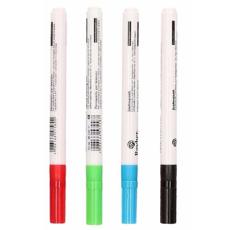 Set of 4x textile markers with fine point