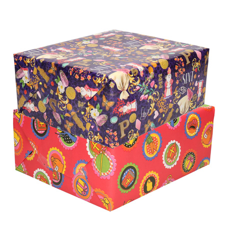 Set with 6x rolls Sinterklaas wrapping paper