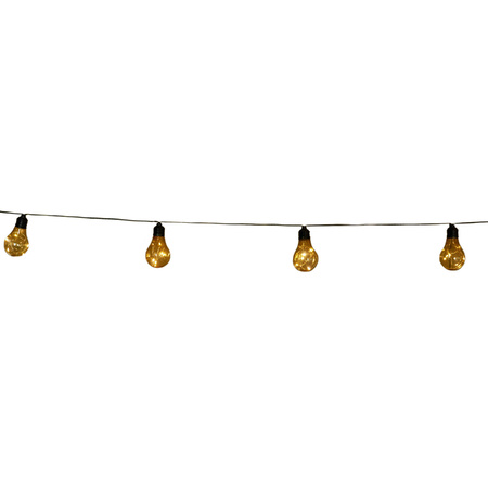 Solar outdoor party lights strings 10x warm white bulbs 450 cm