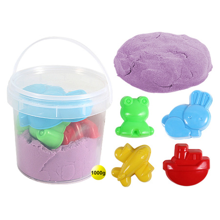 Magic kinetic play sand 1 kg purple with 4 molds