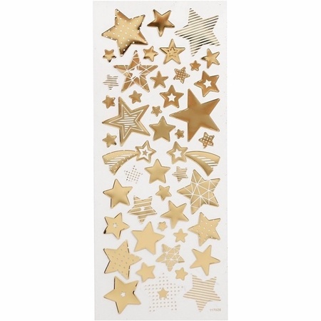 Kerst sterren stickers goud 156 stuks