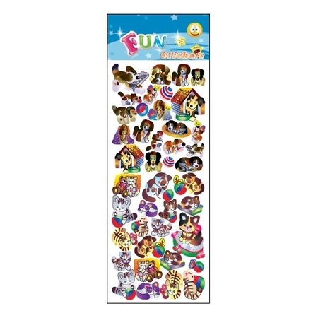 Sticker sheet animation dogs and cats