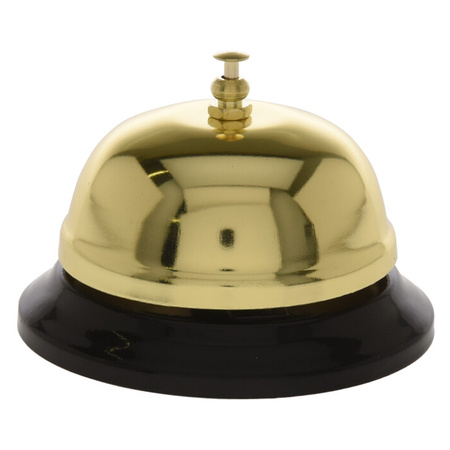 Service bell of metal gold 9 cm