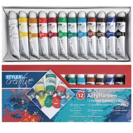 Kids painting set brushes and paint