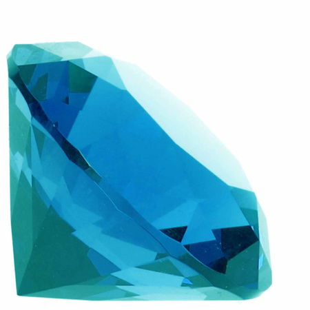 Fake gemstones/diamants of glass 4 cm yellow and blue