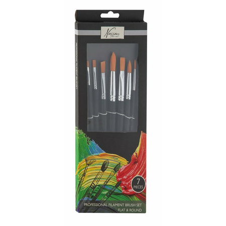 Acrylic paint set 12 colours of 12 ml - and 7x painting brushes