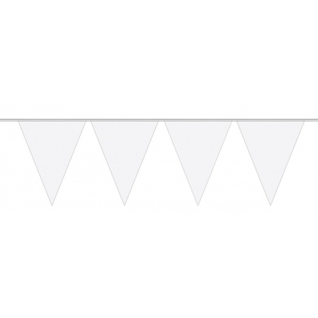 Groot formaat witte vlaggenlijnen 3st incl gratis ballonnen