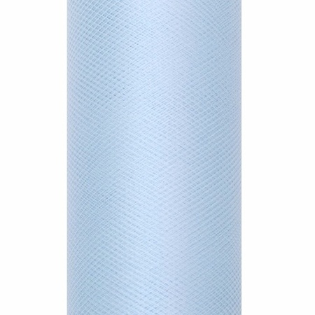 Discount set of 3x pieces light blue tulle fabric 50 x 900 cm