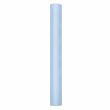 Discount set of 3x pieces light blue tulle fabric 50 x 900 cm