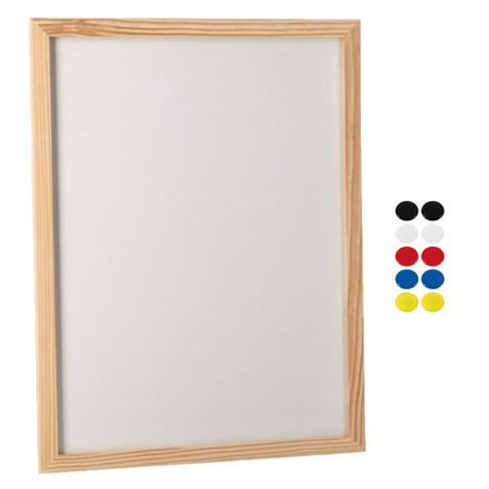 Whiteboard 30 x 40 cm met 10x stuks ronde magneten 30 mm